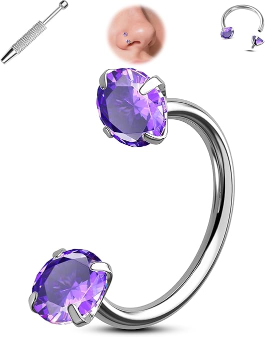 Anello per il naso a forma di ferro di cavallo – filettato internamente e comodo