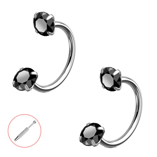 Anello per il naso a forma di ferro di cavallo – filettato internamente e comodo
