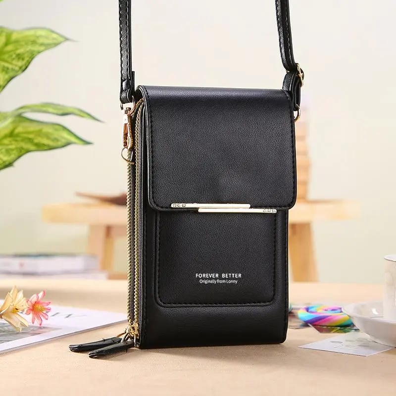 👜📱 Borsa per smartphone touchscreen semplice ed elegante da donna, pensata per essere indossata a tracolla.
