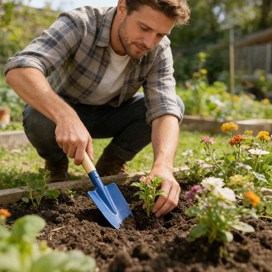Paletta da giardinaggio con manico in legno